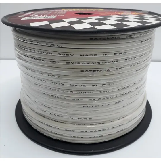 Cable Spt 2x12 Awg 300v Blanc0 Potencia Rollo 100 Mts