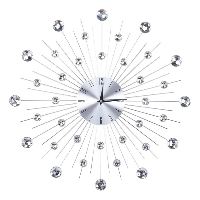 Reloj Pared Brillante Creativo Cuarzo Colgante Metal Lujo
