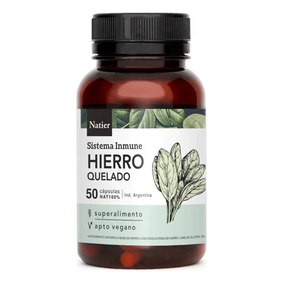 Hierro Quelado Natier  Defensas 50 Caps