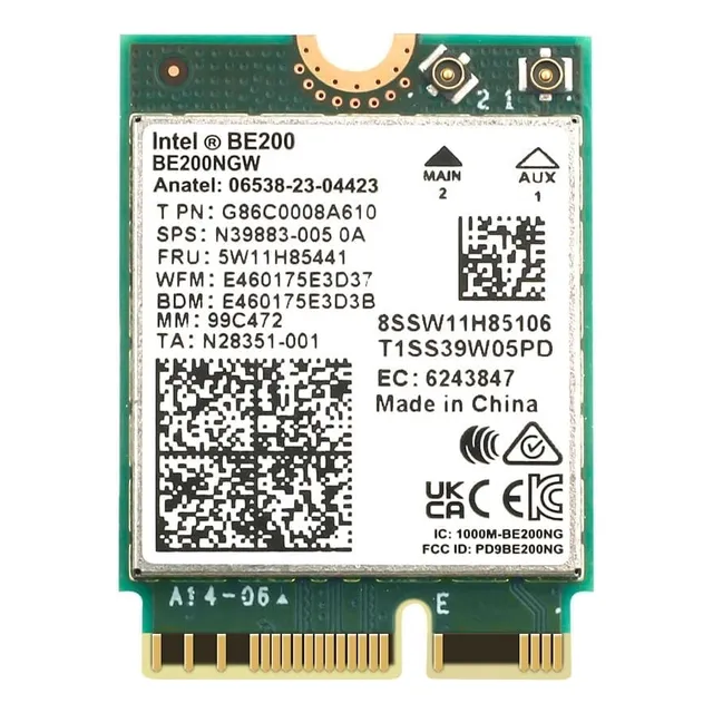 Tarjeta Wifi 7 Be200 Bluetooth 5.4 Tri Banda 2,4/ 5/ 6ghz