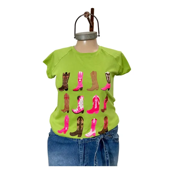 Remera Texana - Algodón Estampado Dama - T/especial