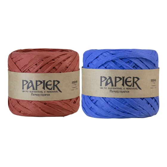 Kit Fio Papier Fischer Ráfia De Papel Pet 100m 2 Unidades