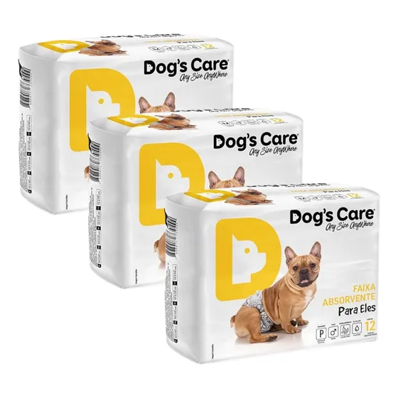 Kit Fralda Higiênica P/ Cães Macho Dogs Care P - 36 Un