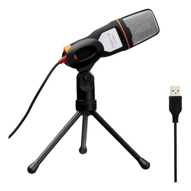 Micrófono Para Pc Notebook Podcast G-666usb Con Tripode