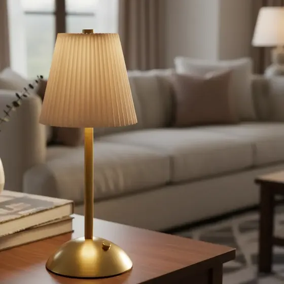 Luminária Mesa Abajur Led Touch Recarregável Usb Barra Led Sensor Sem Fio 3 Cor Bege Yesop