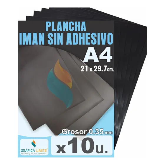 Plancha Iman A4 Lamina Imantada Sin Autoadhesivo 10 Hojas