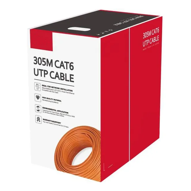 Bobina Rollo Cable Red Utp Dahua 305 M Cat6 Anti Llama Cca