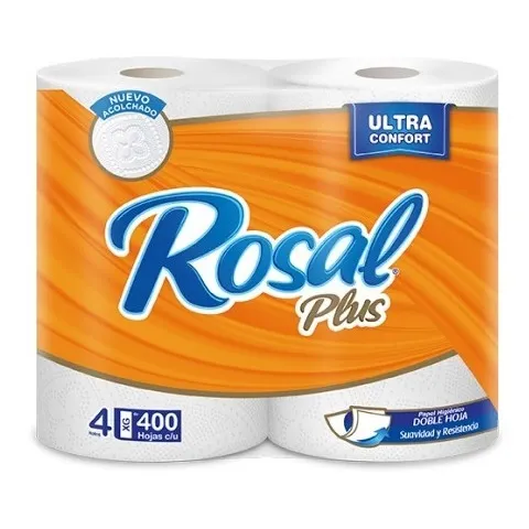 Papel Higienico Rosal Plus Naranja 400 Hojas 