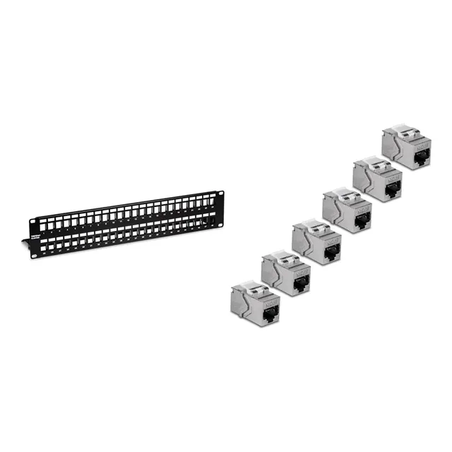 Paquete De 48 Puertos Blindados Tc-kp48s Cat6a Keystone Hemb