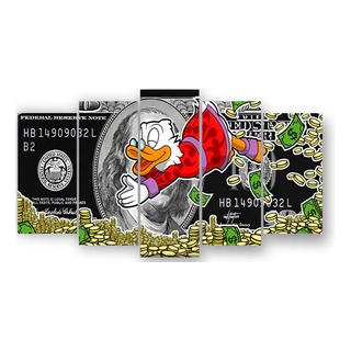Set 5 Cuadros Decorativos Canvas Mc Pato Donal Monedas Set 5 Cuadros Decorativos Canvas Mc Pato Donal Monedas
