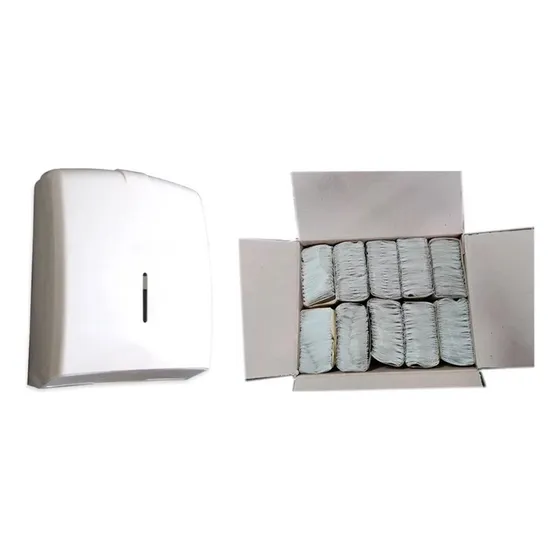 Kit Dispenser Toalla Intercalada + 1 Caja Toallas Beige Eco