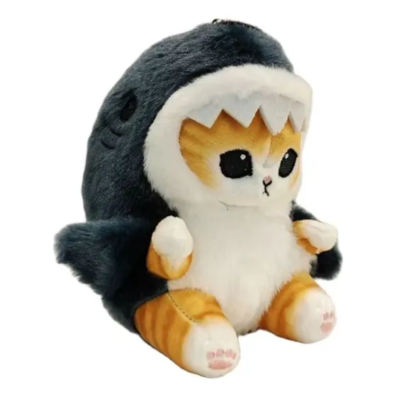 Peluche Gatito Michi Kawaii Con Disfraz Tiburon 30 Cm