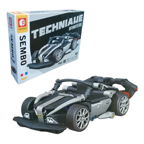 Bloques Para Armar Auto 1:24 Techniaue Sembo Blocks Original 213 Auto Gris Y Negro