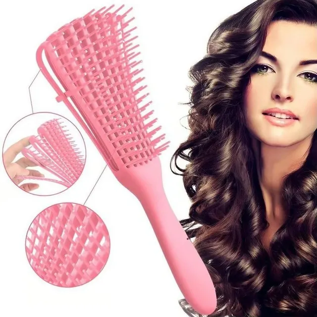 Peine Cepillo Flexible Desenredante Para Cabello Rizos Afro