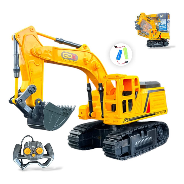 Carrinho Controle Remoto Escavadeira Recarregável Brinquedo Carrinho Controle Remoto Escavadeira Recarregável Brinquedo