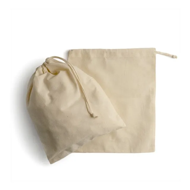 Bolsa Tela Lienzo 100% Algodón 25x30 Lisa Cordón X 10 Un