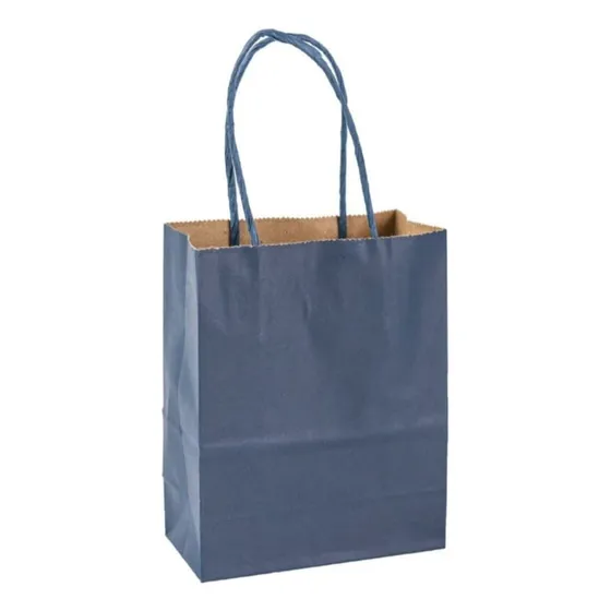 Bolsas Papel Kraft Grande Colores 12 Unidades 33 X 26 X 12cm Color Azul Bolsa Kraft