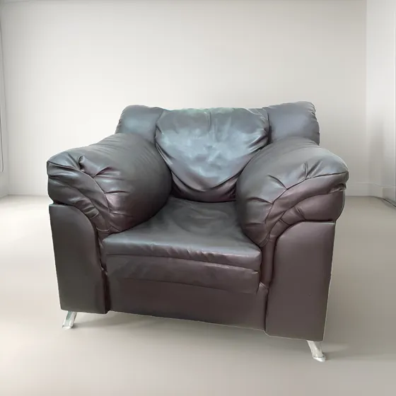 Poltrona Individual Mueble Sofá Semicuero Usado