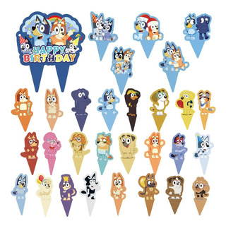 Cake Toppers De Bluey Para Decoración Fiesta Cumpleaños Cake Toppers De Bluey Para Decoración Fiesta Cumpleaños