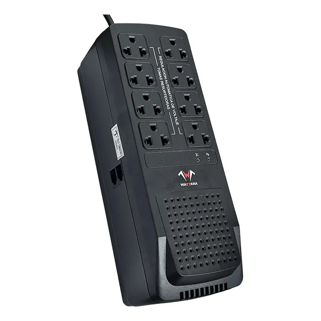 Regulador De Voltaje Automatico 8 Tomas 2000va/1000w Wattana