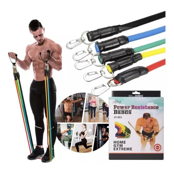 Set De 5 Bandas Elásticas Entrenamiento Resistencia 4,5 A 22