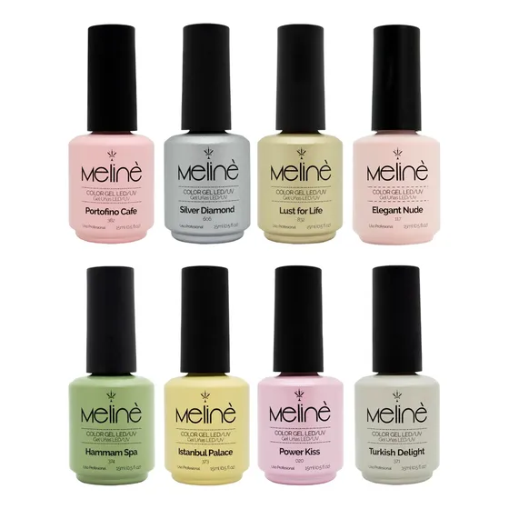 Meliné X 8 Esmaltes Gel On-off Color Semipermanente Uñas 3c