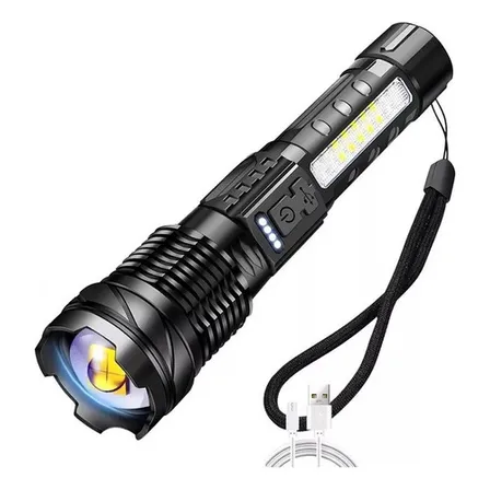 Linterna LED USB Titanium Tactical Laser Pro Camping Trail, color: negro, color de luz: negro