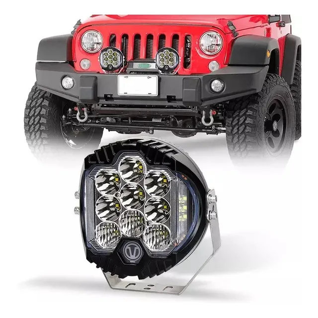 Faro Force Led Superpotente Redondo 90w Tipo Baja 7 Pulgadas