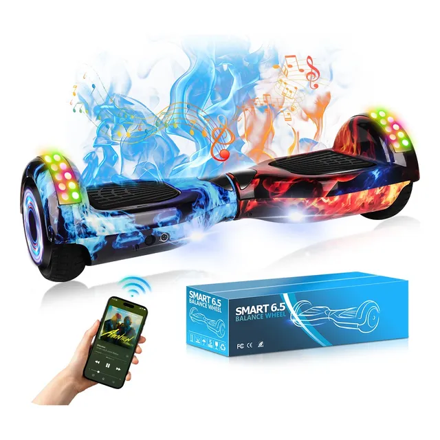 Skate Elétrico Hoverboard 6.5 Som Bluetooth Com Luz Led
