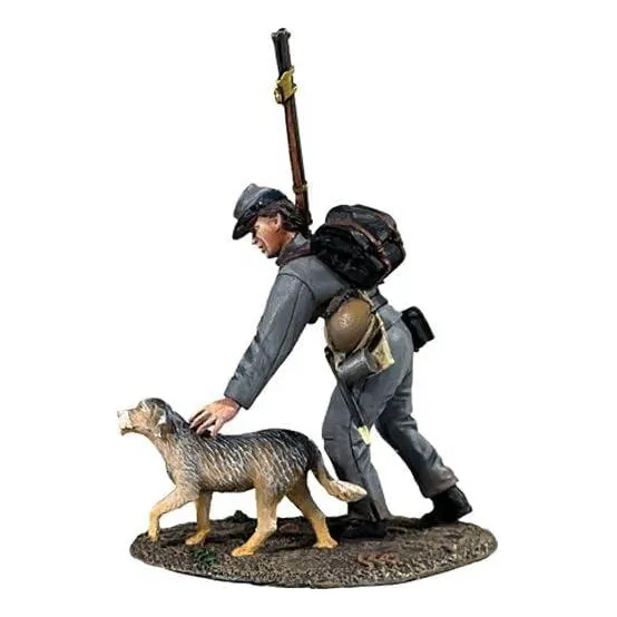 Soldado De Juguete Confederado Con Perro W. Britain 6.35 Cm