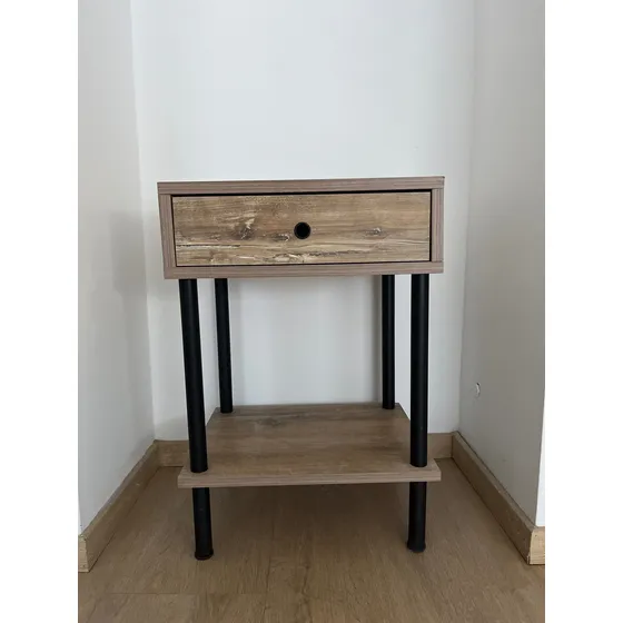 Dege Mesita De Luz De Madera Y Hierro