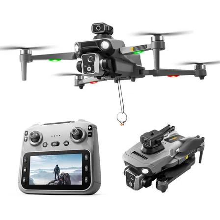 Drone Professional Zll-k19max-2 Mini Drone El Controlador Avanzado De Pantalla De 4.3  Puede Llevar Peso Con 2 Baterías Gris