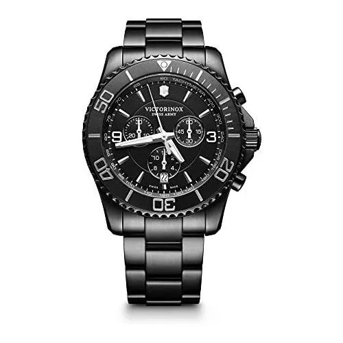 Reloj Cronógrafo Victorinox Maverick Con Esfera Negra Y Negr