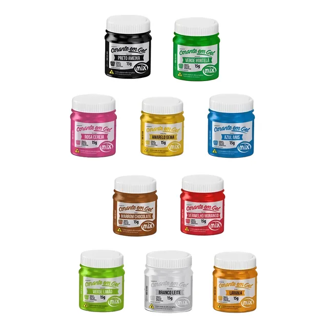 Pack De 10 Colorantes En Gel Mix 15 Gr. Para Repostería