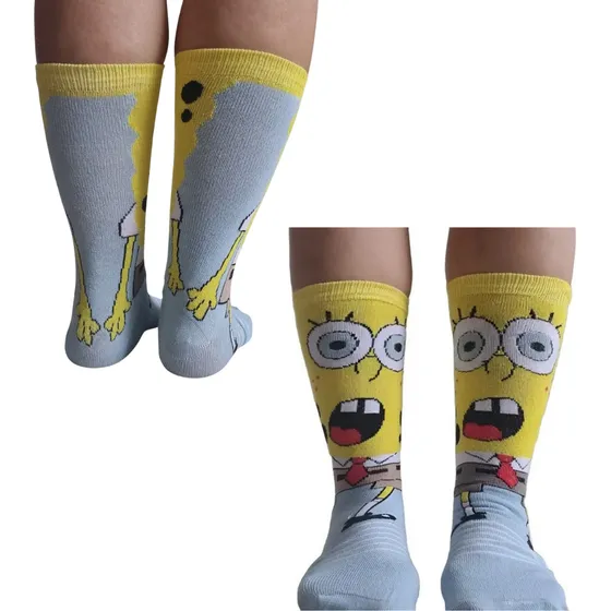 Meia Personagem Stitch Bob Esponja Helo Kitty