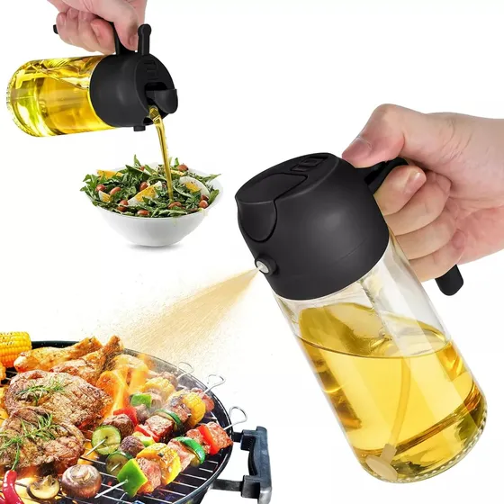 Recipiente Dispensador Aceite 2 En 1 Pulverizador Aceitero