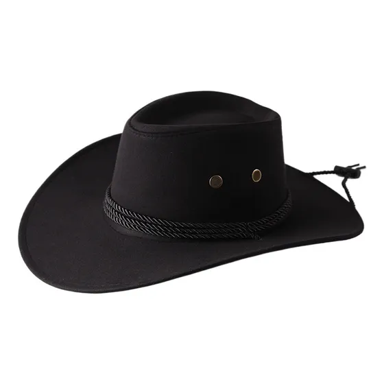 Sombrero De Vaquero De Gamuza Sintética Con Prot