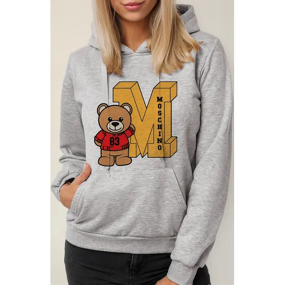 Sudadera Con Gorro Oso Moschino 0107p