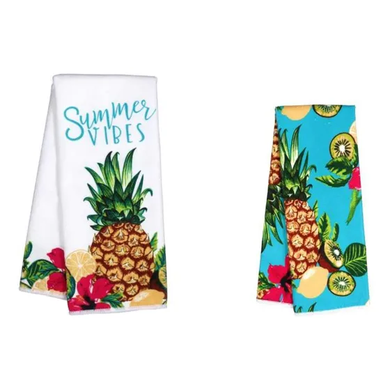 Cgt Summer Vibe Piña Tropical Verano Toalla Mano Fiesta Baño