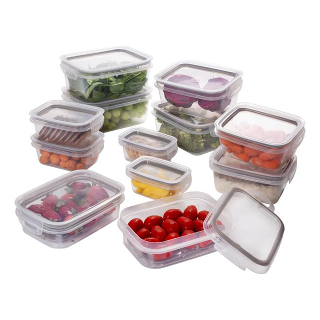 Kit 12 Potes Herméticos Com Travas Plástico Cinza Plasútil Fendi