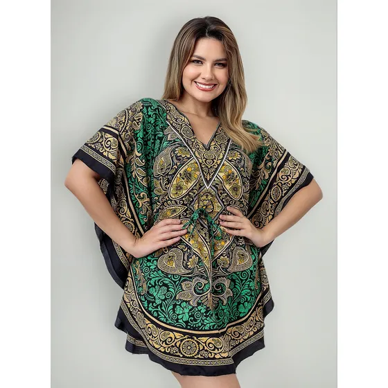 Bata Kaftan Indiana Longuete Saída De Praia Plus Size 