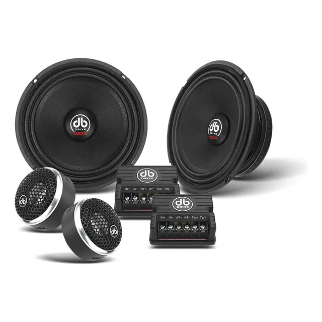 Set de Medios Profesional Para Automóvil DB Drive WDX65C WDX Series 6.5 Pulgadas 500 Watts Máximo 250 Watts RMS 4 Ohms Color Negro