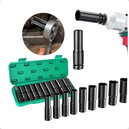 Jogo Soquete Longo Sextavado Impacto 1/2 8 A 24 Mm 10pcs