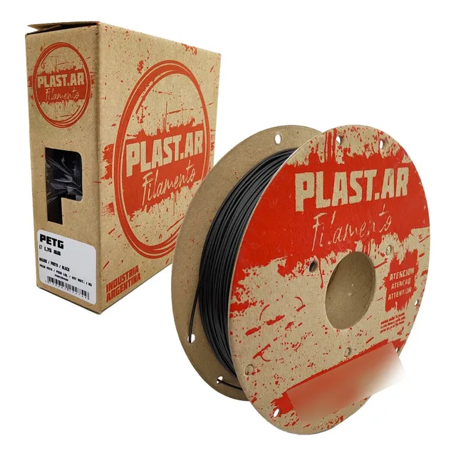 Filamento 3D Plast Ar Filamento PETG de 1.75mm y 1kg negro