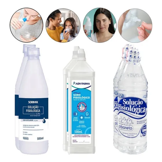 Soro Fisiológico Cloreto De Sódio 500ml Kit Com 10 Frascos