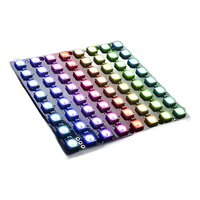 Módulo De Matriz Led Ws2812 Rgb 5050 8x8 64 Bits Pantallas