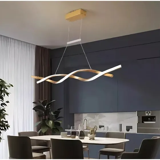 Pendente Espiral Led Infinito Dna Mesa Jantar Bancada Ilha