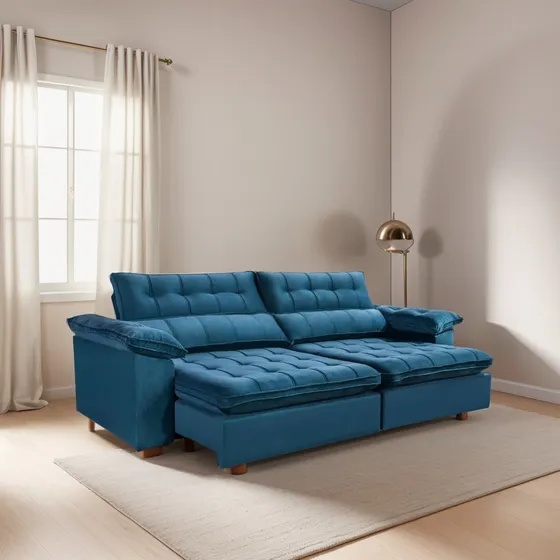 Sofá Retrátil E Reclinável Pillow 25c - Léo Decor