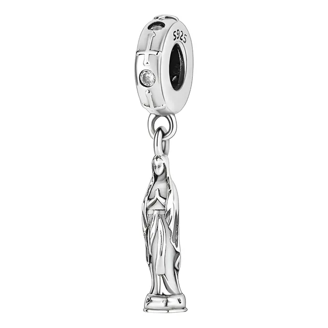 Charm Dije Imagen Virgen Catolico Para Pulsera En Plata 925