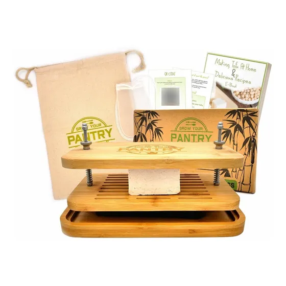 Prensa Tofu Grow Your Despensa Diseño Madera Bambu Acero
